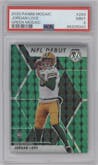 Jordan Love from the 2020 Panini Mosaic set featuring a Green Mosaic parallel graded by PSA and given an overall grade of 9.