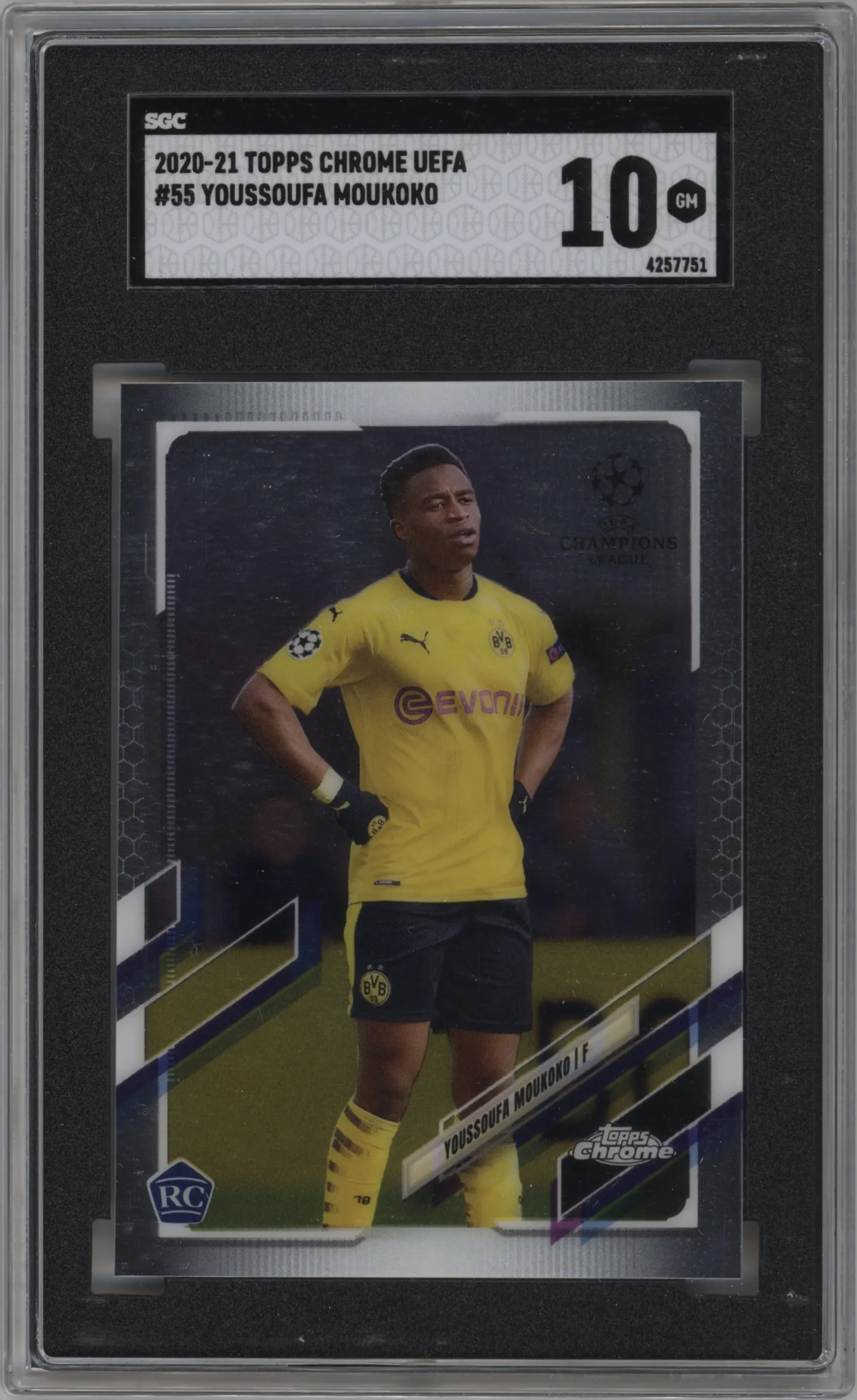 2020 Topps Chrome UEFA Champions League Youssoufa Moukoko SGC 10