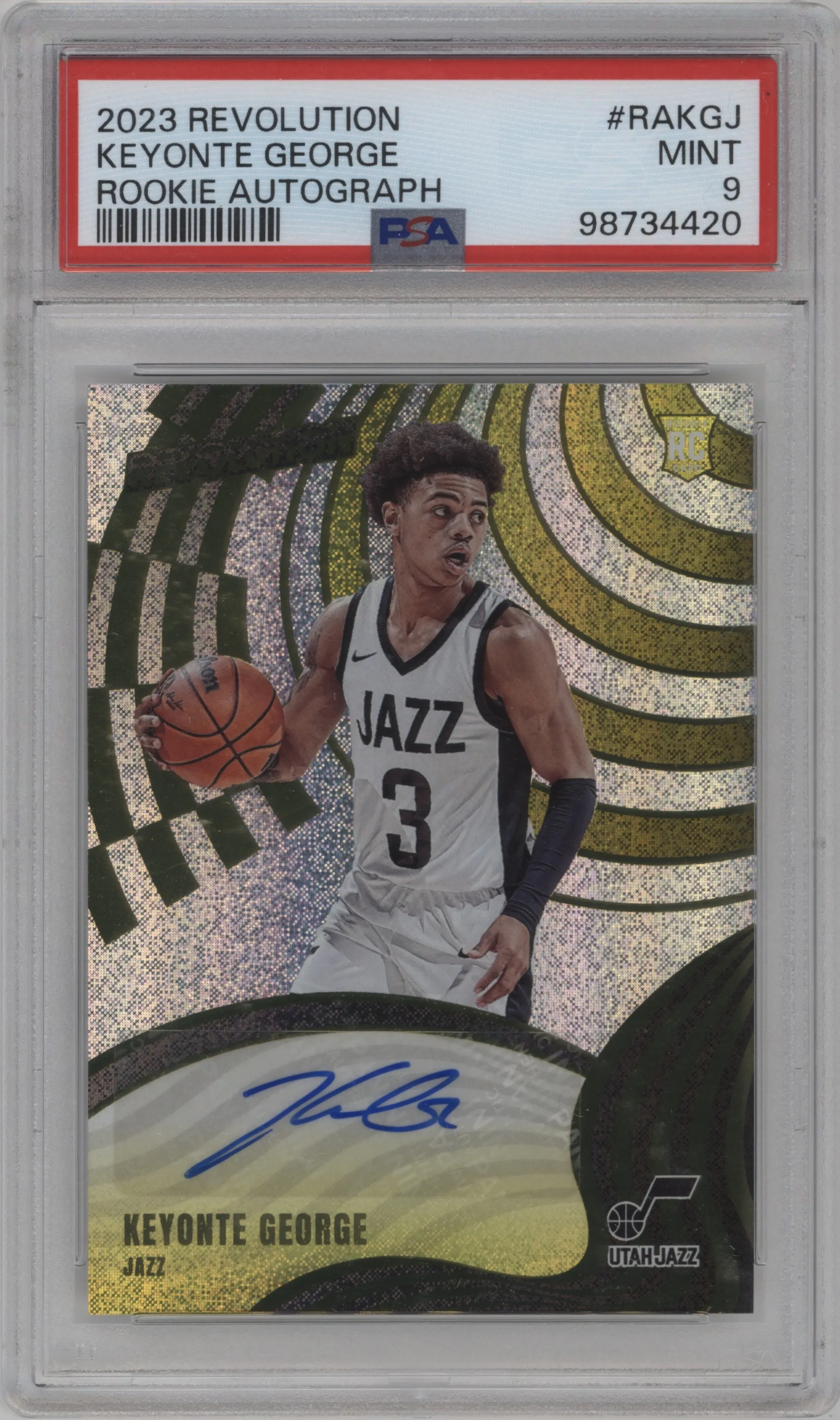 2023 Panini Revolution Rke.Auto Keyonte George #RA-KGJ PSA 9