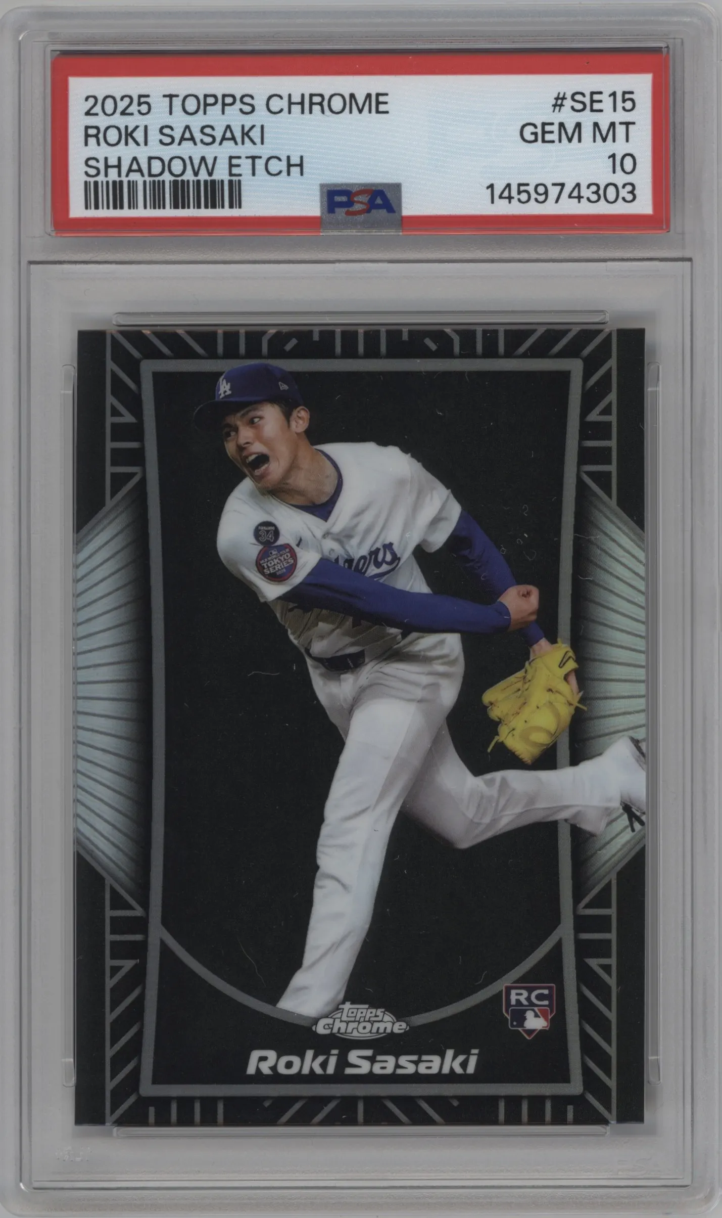 2025 Topps Chrome Shadow Etch Roki Sasaki #SE-15 PSA 10