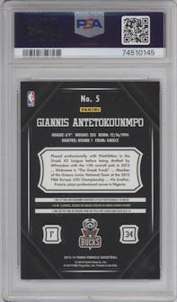 Giannis Antetokounmpo from the 2013-14 Panini Pinnacle set graded by PSA and given an overall grade of 9.