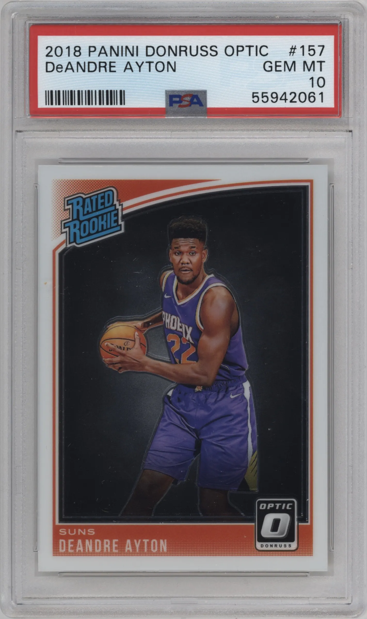 2018 Panini Donruss Optic Rated Rookie Deandre Ayton #157 PSA 10