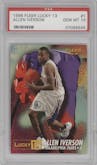 Allen Iverson from the 1996-97 Fleer set graded by PSA and given an overall grade of 10.