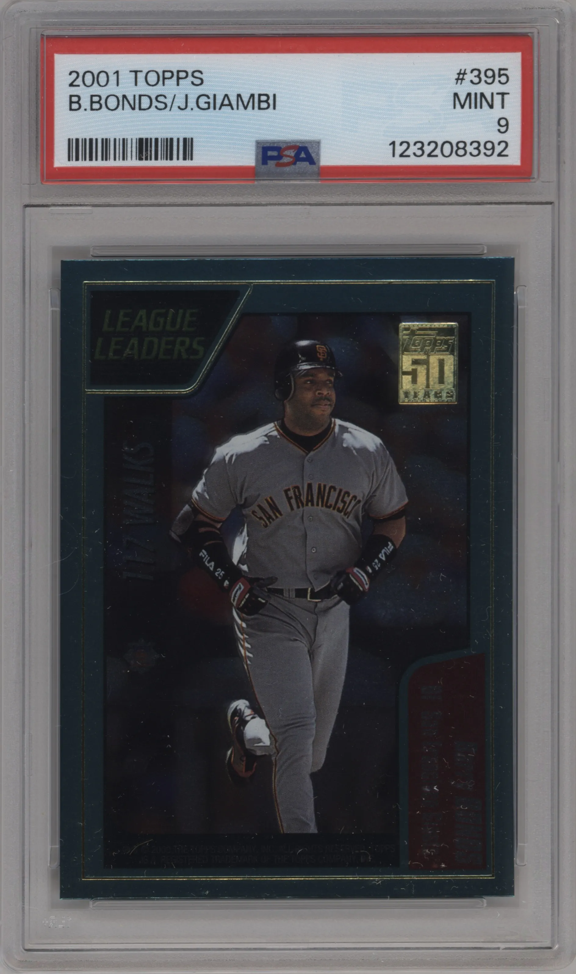 2001 Topps Barry Bonds / Jason Giambi #395 PSA 9