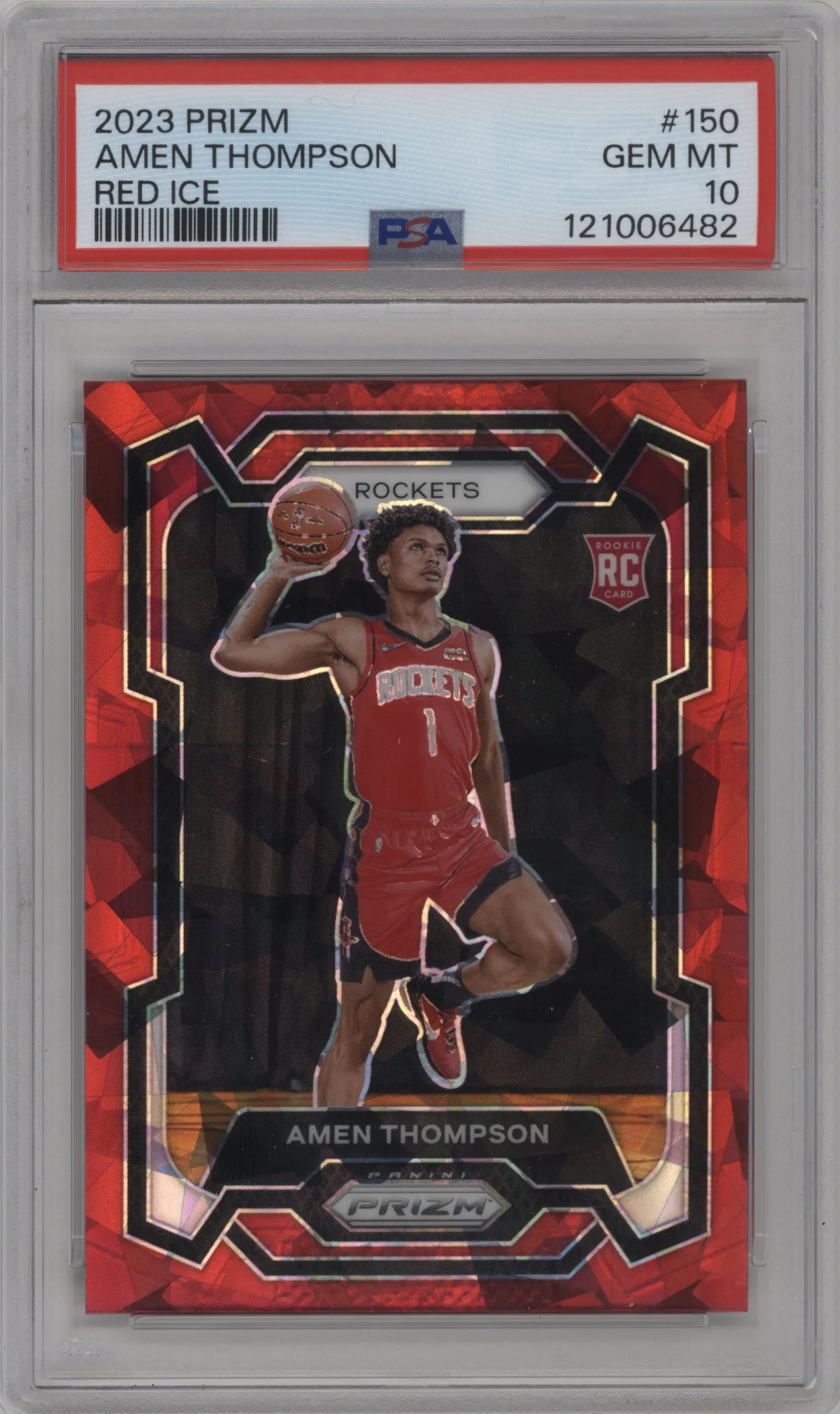 2023 Panini Prizm Amen Thompson Red Ice #150 PSA 10