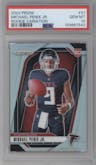 Michael Penix Jr. from the 2024 Panini Prizm set graded by PSA and given an overall grade of 10.