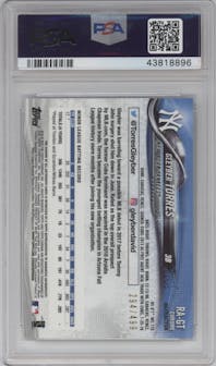 Gleyber Torres from the 2018 Topps Chrome set featuring a Refractor parallel graded by PSA and given an overall grade of 10.