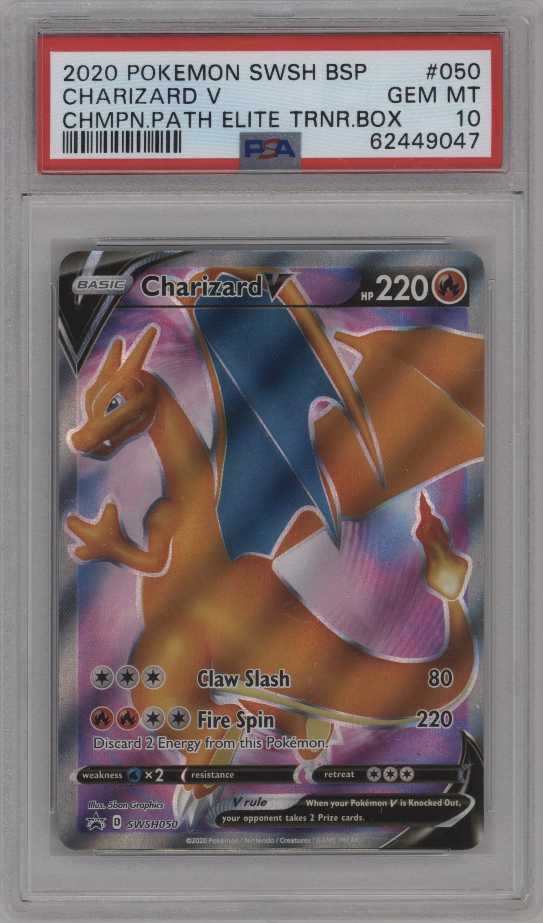 2020 Pokemon SWSH Charizard V Champion's Path ETB PSA 10