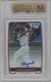 Xander Bogaerts from the 2012 Bowman set featuring a Refractor parallel graded by Beckett and given an overall grade of 9.5.