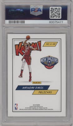 Anthony Davis from the 2018 Panini Kaboom Rewards Multi-Sport set graded by PSA and given an overall grade of 10.