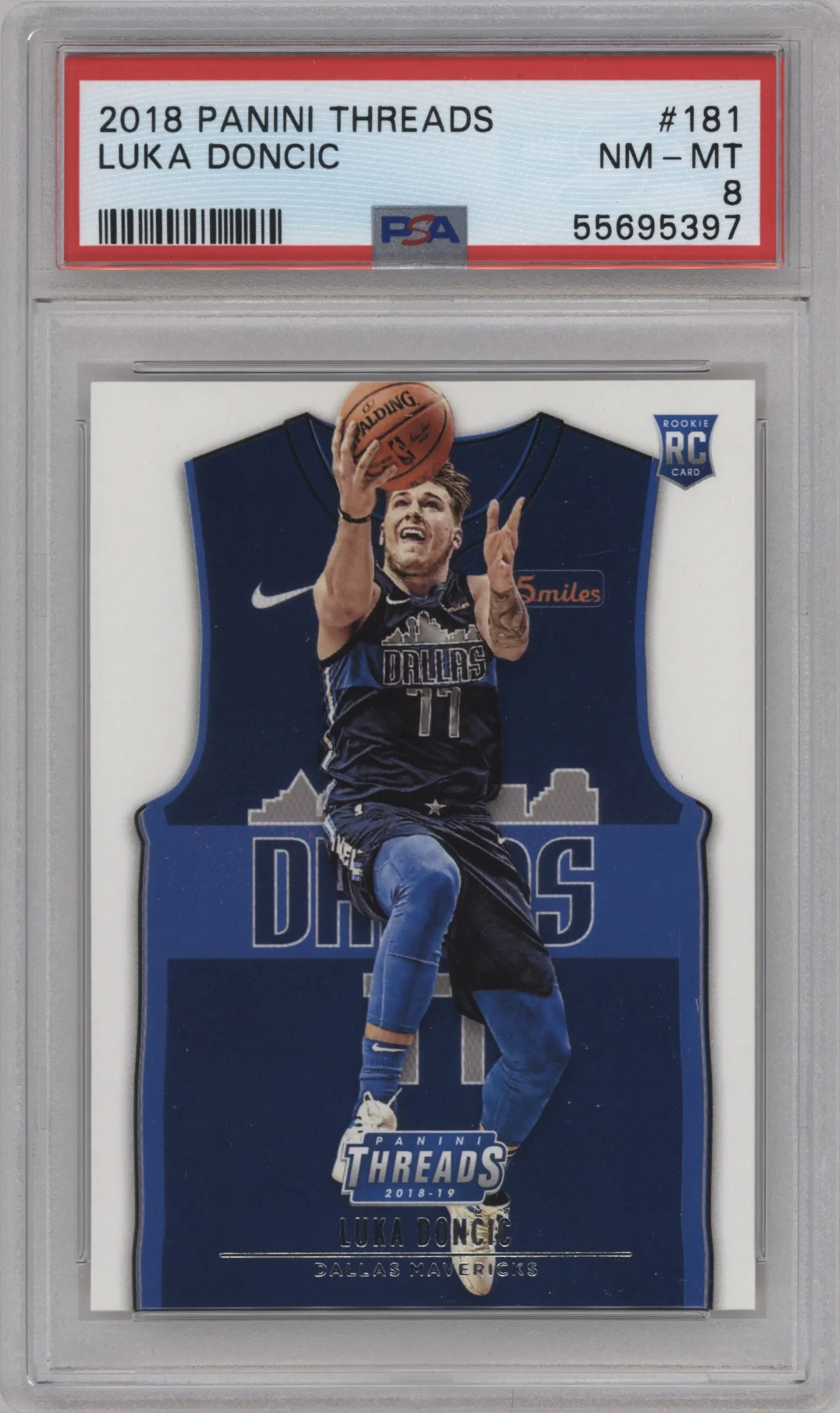 2018 Panini Threads SP Rke.Statement Jrsy. Luka Doncic PSA 8