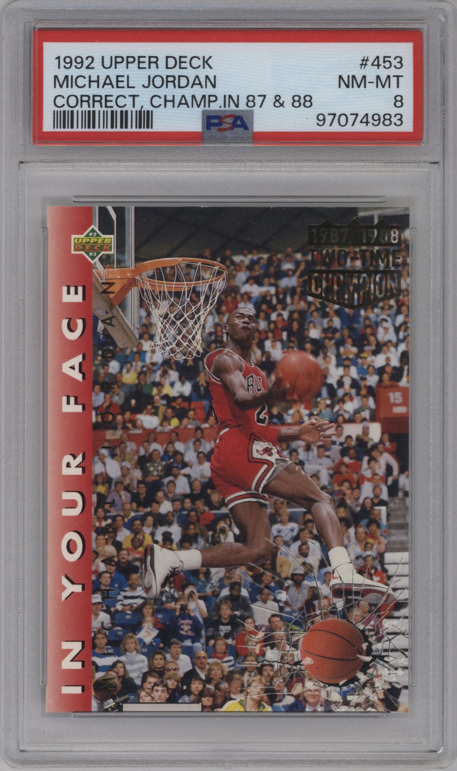 1992 Upper Deck Michael Jordan PSA 8