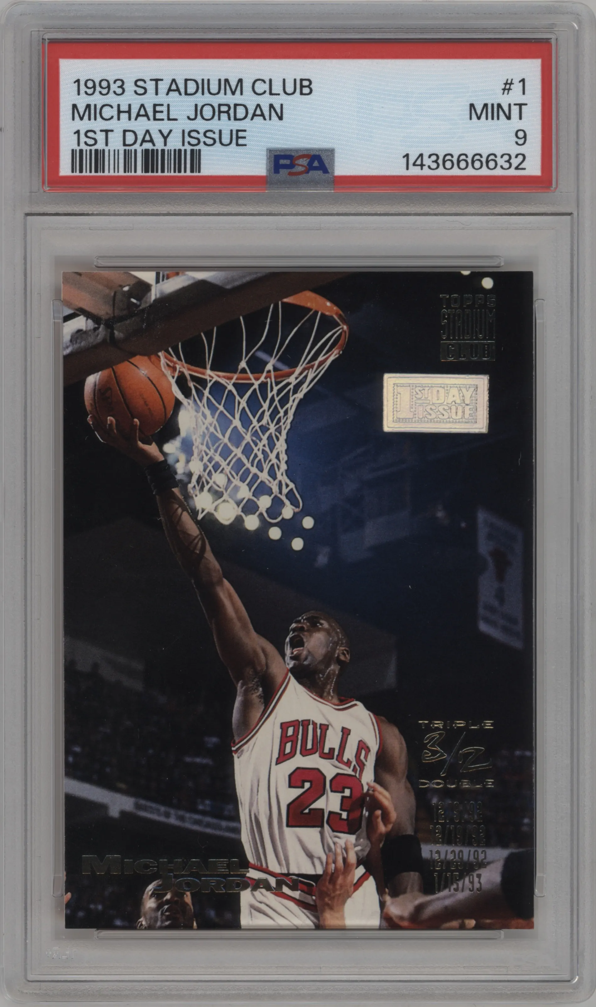 1993 Topps Stadium Club First Day Issue Michael Jordan #1 PSA 9