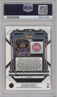 Jaden Ivey from the 2022-23 Panini Prizm  set featuring a Hyper parallel graded by PSA and given an overall grade of 10.