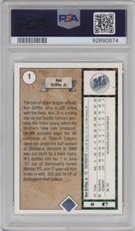 Ken Griffey Jr. from the 1989 Upper Deck set graded by PSA and given an overall grade of 9.