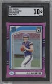 J.J. McCarthy from the 2024 Donruss set featuring a Pink parallel graded by SGC and given an overall grade of 10.