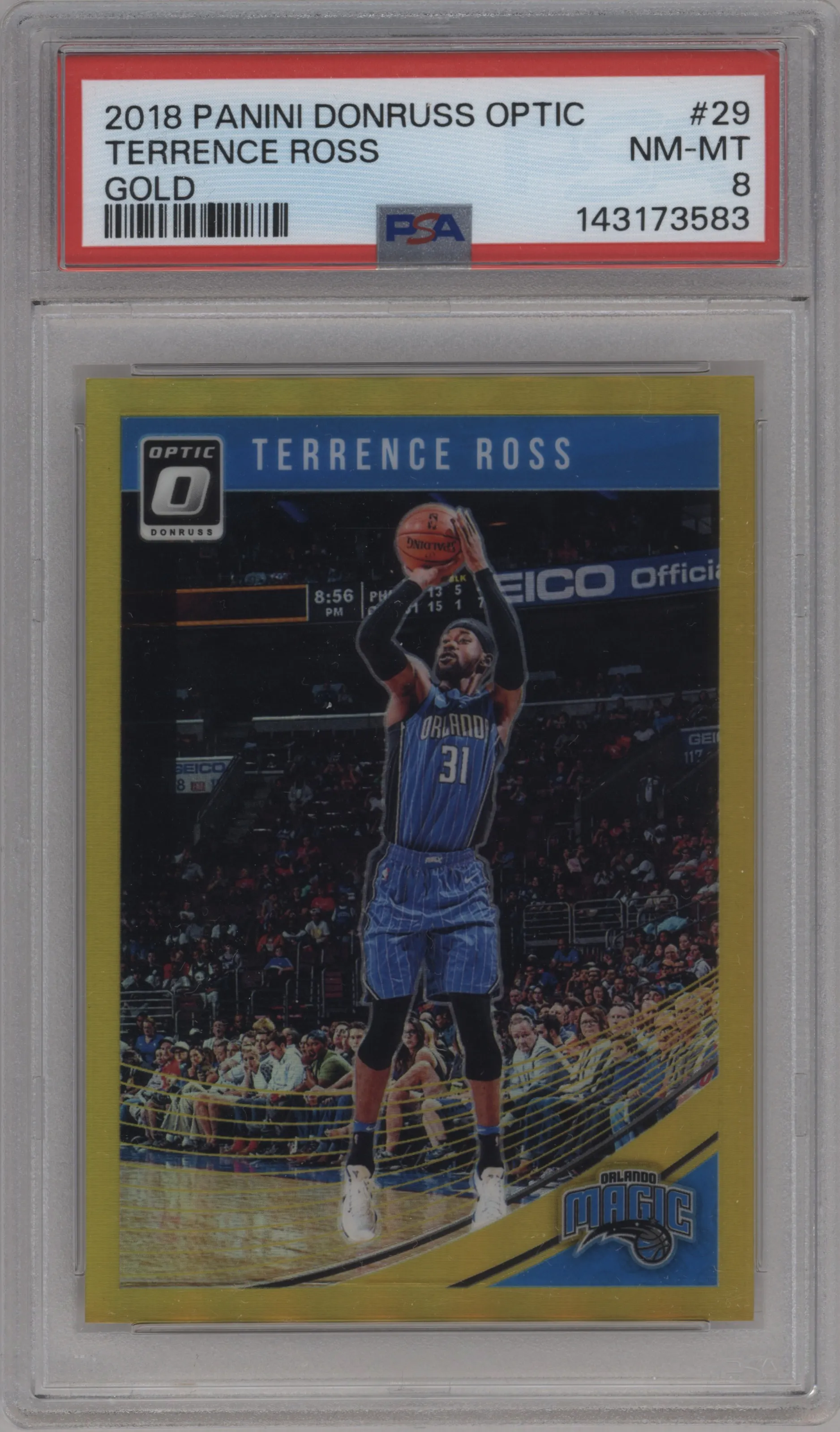 2018 Panini Donruss Optic Terrence Ross Gold PSA 8