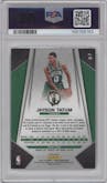 Jayson Tatum from the 2017-18 Panini Prizm  set featuring a Fast Break  parallel graded by PSA and given an overall grade of 9.