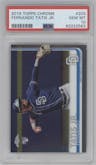 Fernando Tatis Jr. from the 2019 Topps Chrome set graded by PSA and given an overall grade of 10.