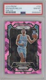Brandon Miller from the 2023-24 Panini Prizm set featuring a Pink Ice parallel graded by PSA and given an overall grade of 10.
