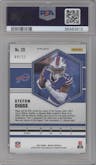 Stefon Diggs from the 2021 Panini Mosaic set featuring a Blue Fluorescent parallel graded by PSA and given an overall grade of 10.