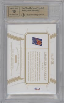 Charles Barkley from the 2019-20 Panini Flawless set graded by Beckett and given an overall grade of 9.5.