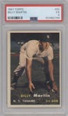 Billy Martin from the 1957 Topps set graded by PSA and given an overall grade of 5.