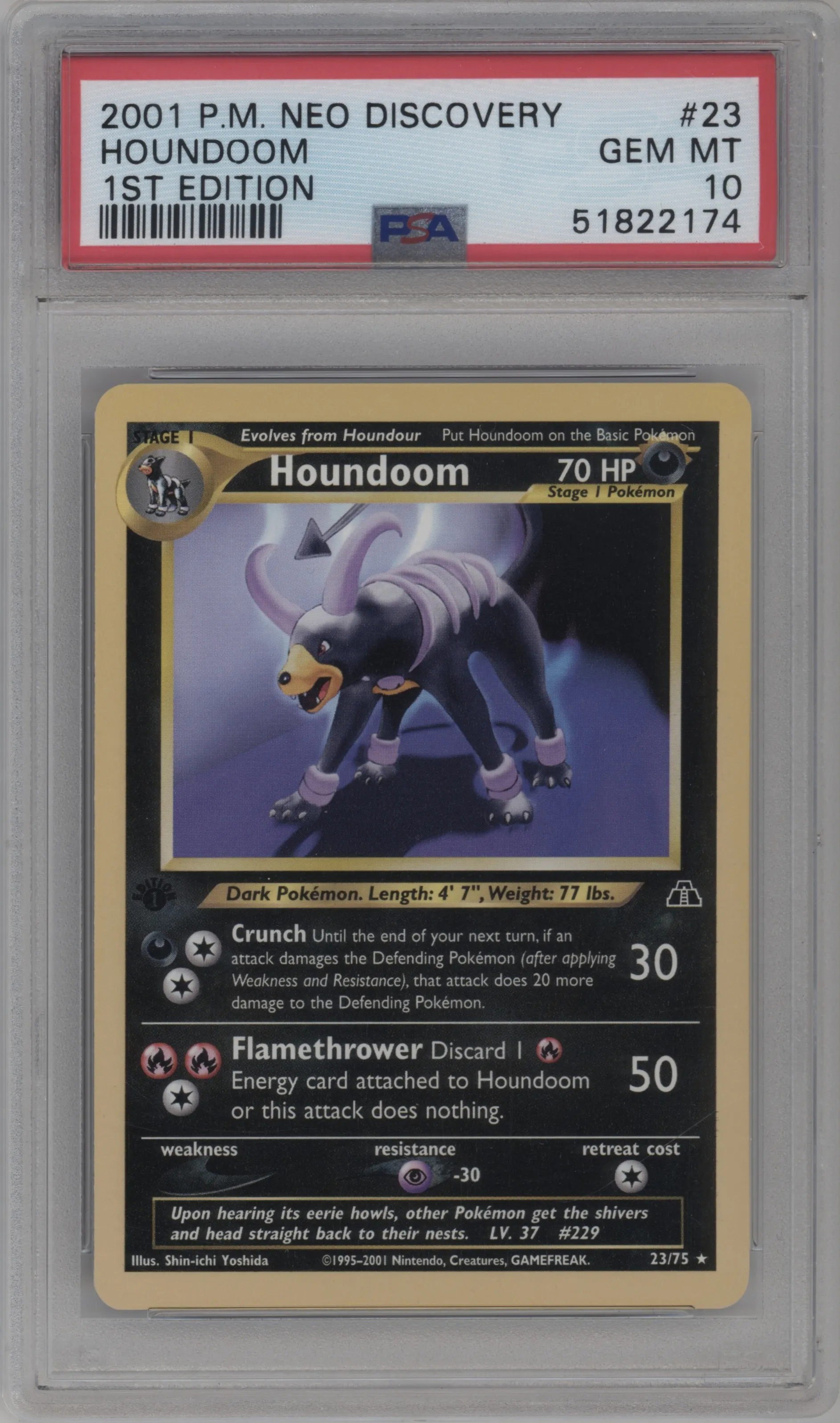2001 Pokemon Neo Genesis Neo Discovery Houndoom #23 PSA 10