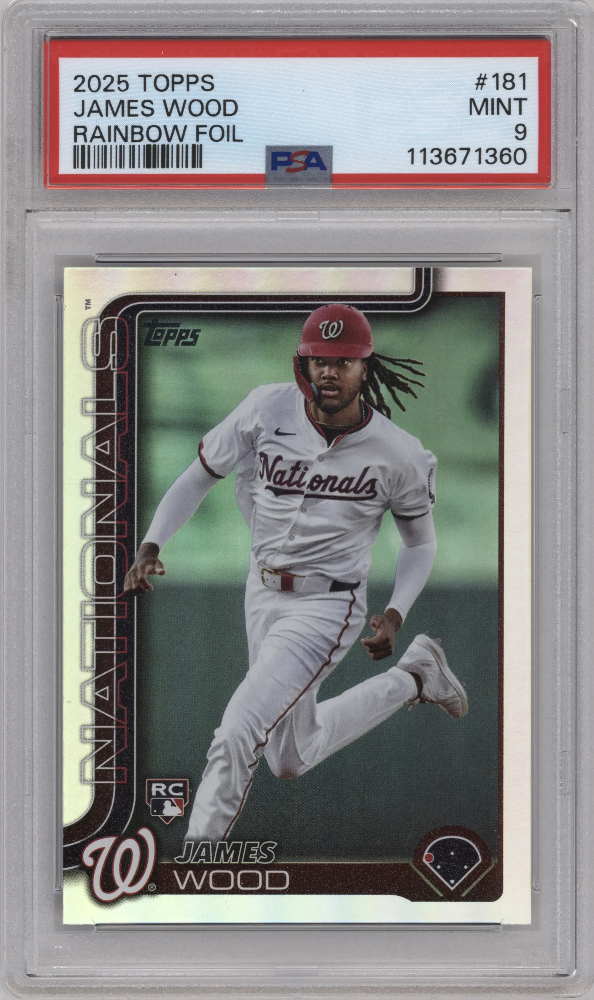 2025 Topps James Wood Rainbow Foil PSA 9