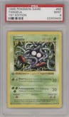 Tangela from the 1999 Pokemon set graded by PSA and given an overall grade of 9.