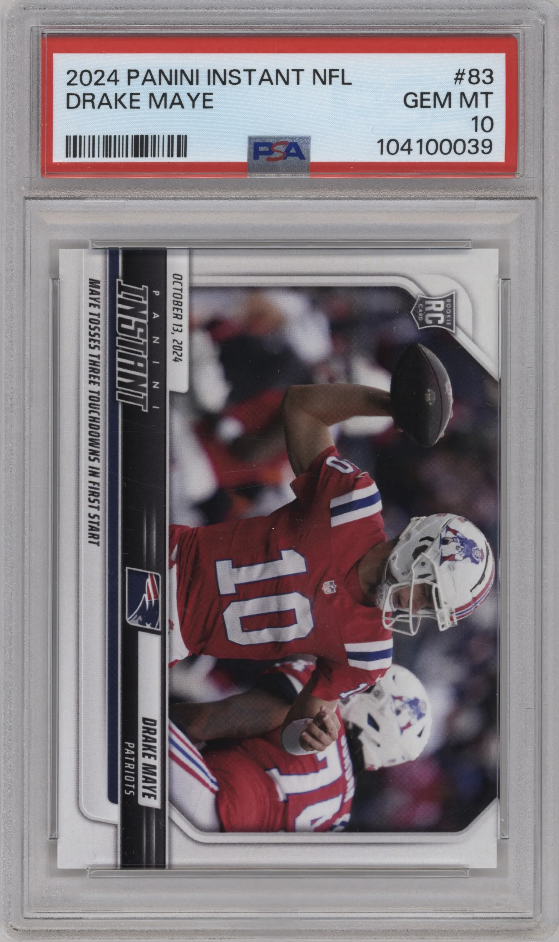 2024 Panini Instant NFL Drake Maye #83 PSA 10