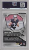 Brock Bowers from the 2024 Panini Prizm set featuring a Green Wave parallel graded by PSA and given an overall grade of 10.