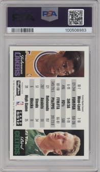Magic Johnson/Larry Bird from the 1993-94 SkyBox Premium set graded by PSA and given an overall grade of 10.
