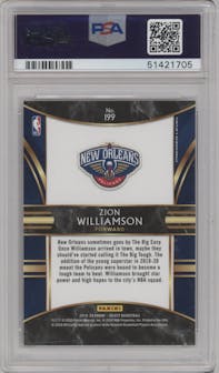 Zion Williamson from the 2019-20 Panini Select set graded by PSA and given an overall grade of 10.