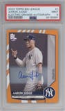 Aaron Judge from the 2023 Topps Big League set graded by PSA and given an overall grade of 9.