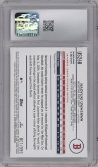 Naoyuki Uwasawa from the 2024 Topps Update set featuring a Blue Holofoil parallel graded by CSG and given an overall grade of 10.
