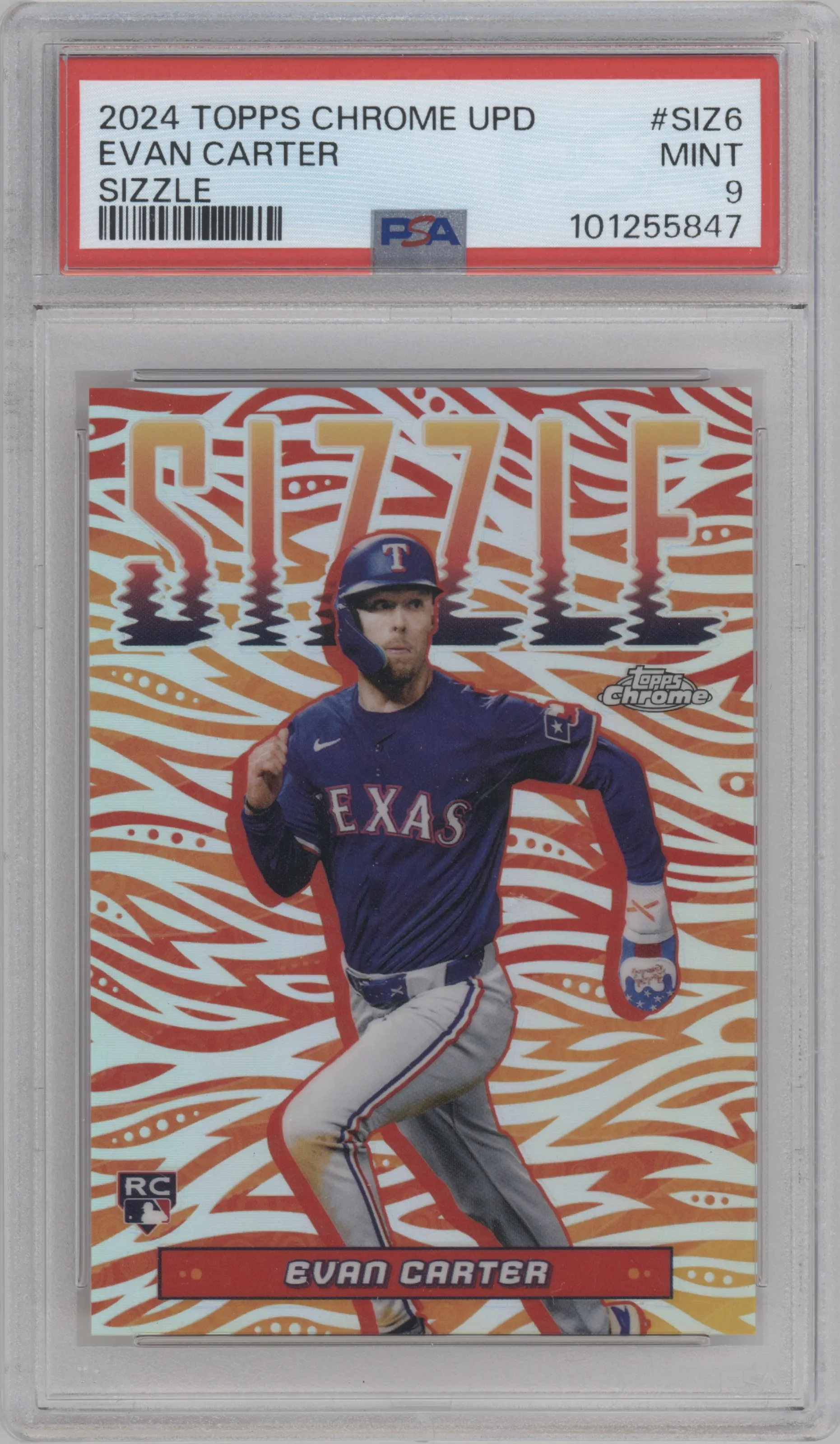 2024 Topps Chrome Update Sizzle Evan Carter #SIZ-6 PSA 9