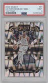 Victor Wembanyama from the 2023-24 Panini Select  set featuring a Tectonic parallel graded by PSA and given an overall grade of 9.