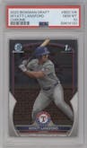 Wyatt Langford from the 2023 Bowman Draft set graded by PSA and given an overall grade of 10.