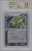 Tyranitar ex from the 2004 Pokemon set graded by Beckett and given an overall grade of 9.5.