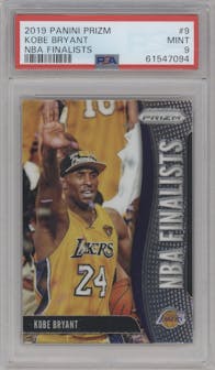 Kobe Bryant from the 2019-20 Panini Prizm set graded by PSA and given an overall grade of 9.