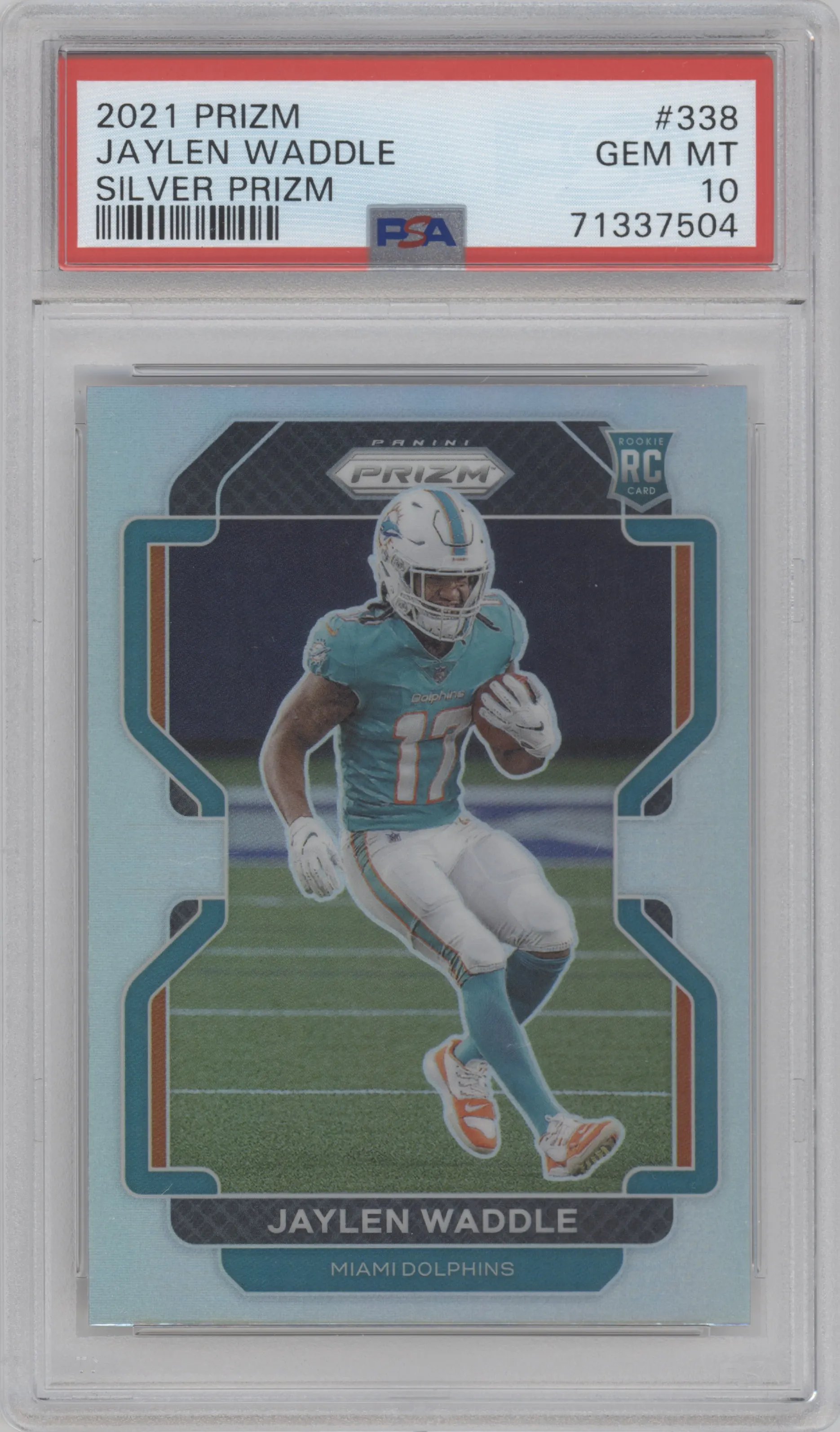2021 Panini Prizm Jaylen Waddle Silver Prizm #338 PSA 10