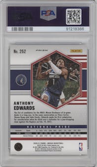 Anthony Edwards from the 2020-21 Panini Mosaic set featuring a Green Mosaic parallel graded by PSA and given an overall grade of 10.