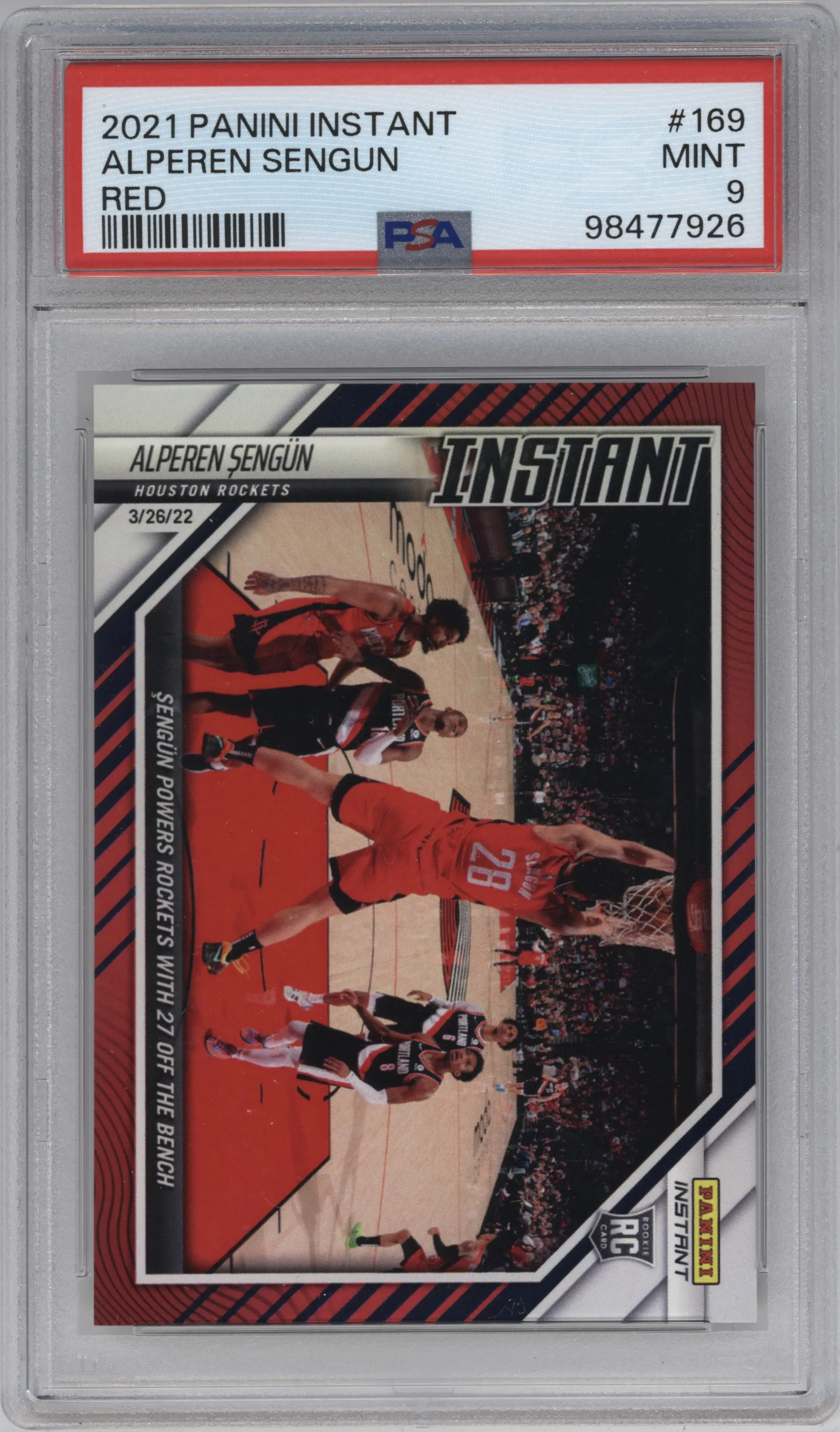 2021 Panini Instant NBA Alperen Sengun Red PSA 9