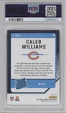 Caleb Williams from the 2024 Donruss Optic set featuring a Holo parallel graded by PSA and given an overall grade of 9.