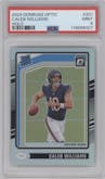 Caleb Williams from the 2024 Donruss Optic set featuring a Holo parallel graded by PSA and given an overall grade of 9.