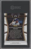 Vladimir Guerrero from the 2023 Panini Select set featuring a Tri-Color parallel graded by SGC and given an overall grade of 9.5.