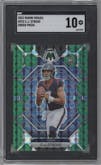 C.J. Stroud from the 2023 Panini Mosaic set featuring a Green Mosaic parallel graded by SGC and given an overall grade of 10.