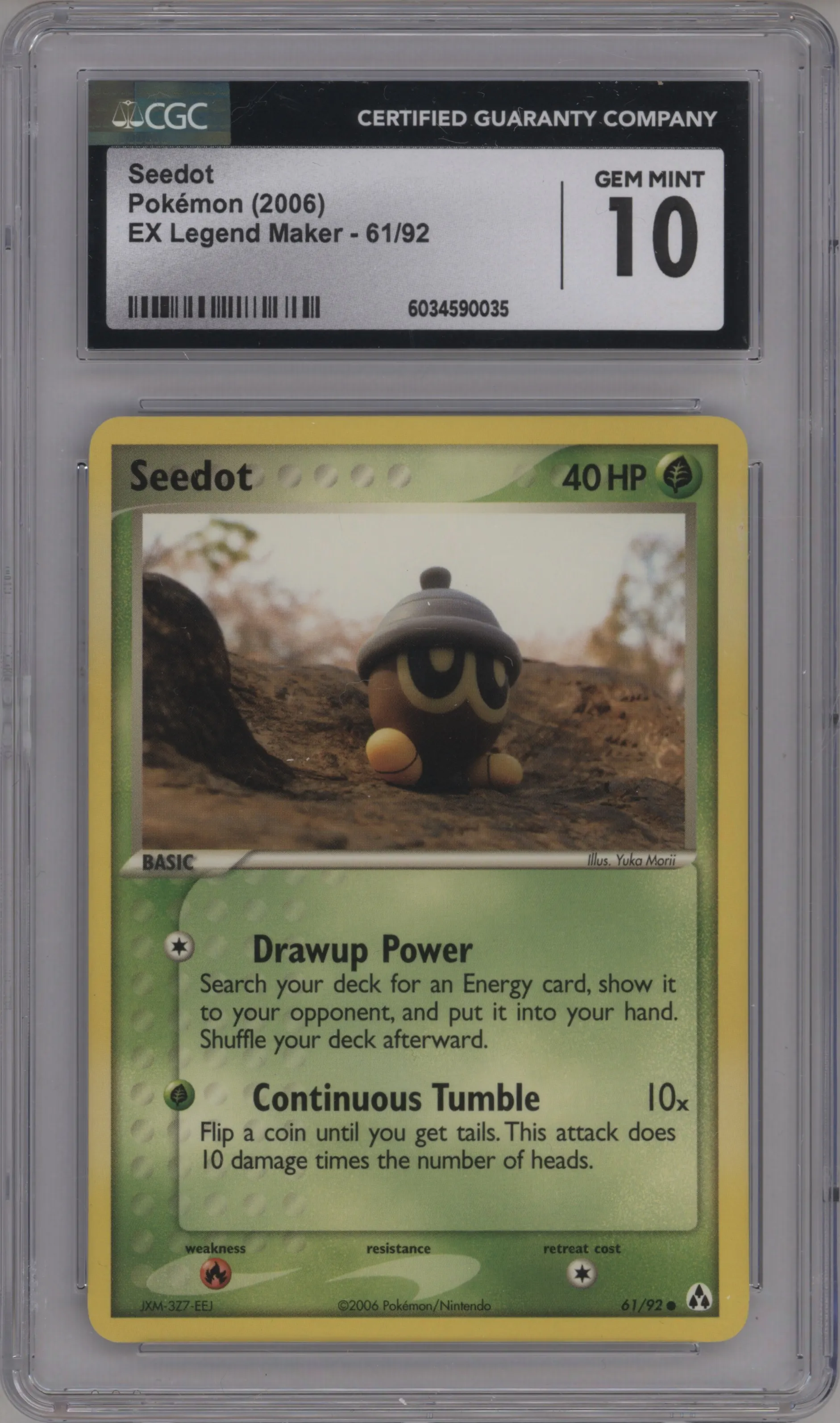 2006 Pokemon EX Legend Maker Seedot CGC 10