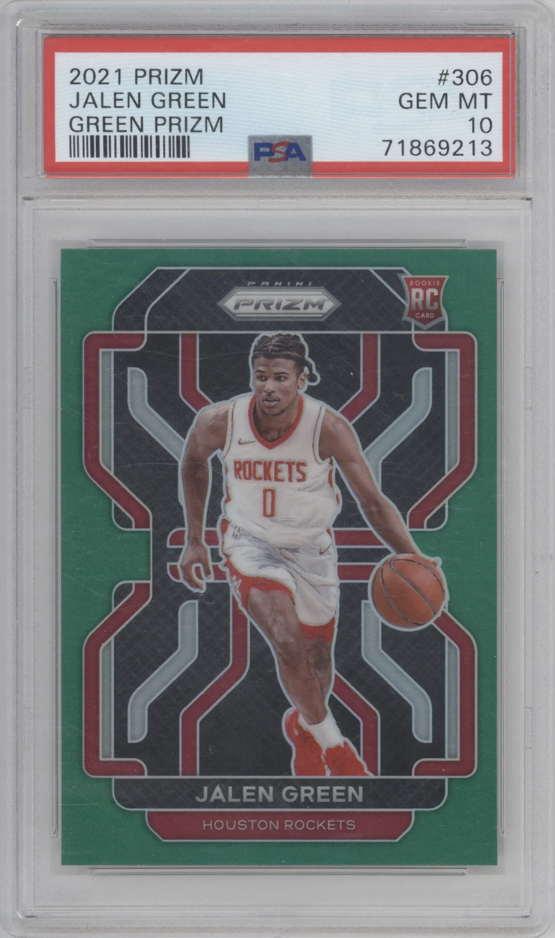 2021 Panini Prizm Jalen Green Green Prizm PSA 10